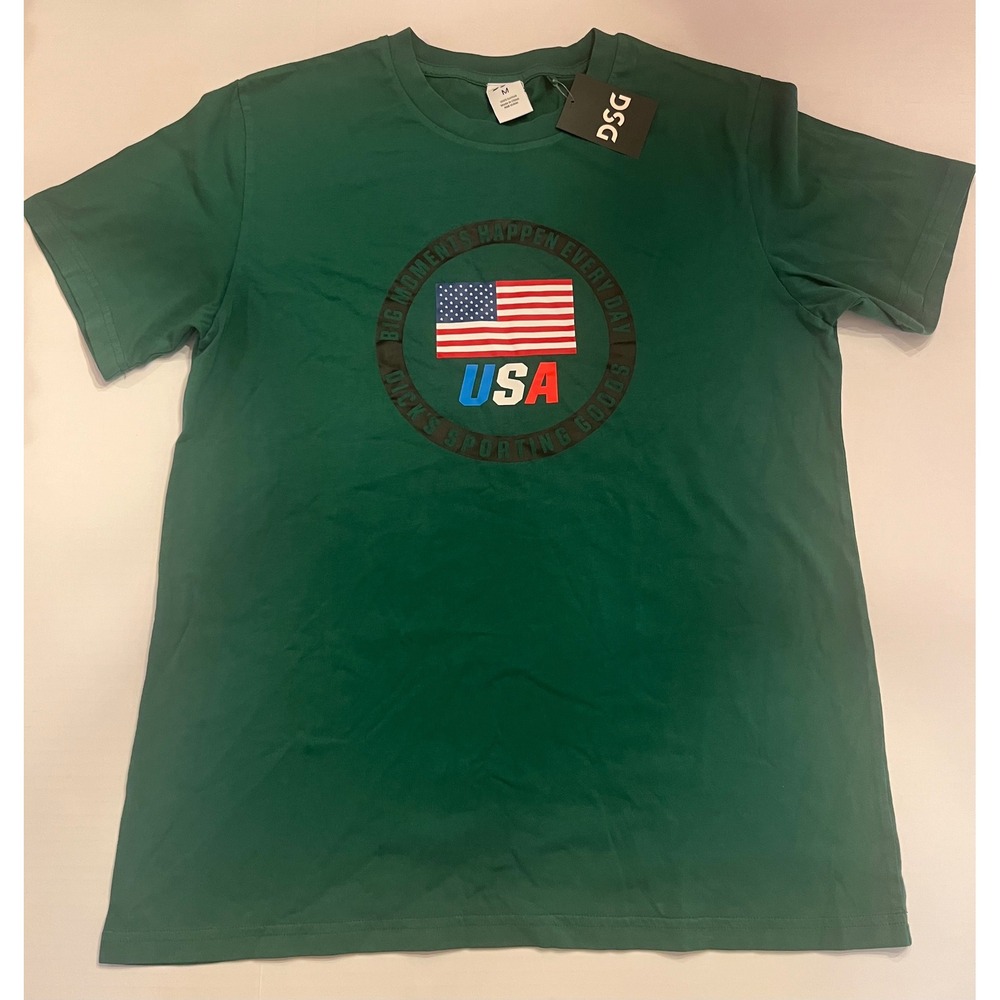 DSG Olympic Tee T-Shirt Green Size Medium Big Moments Happen Every Day